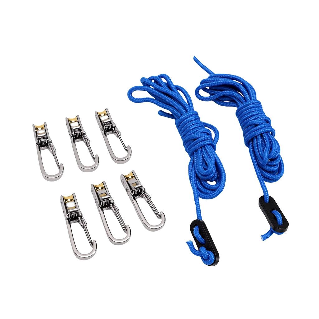 Rope with Roller Tensioner 1 Ton Capacity Paracord Tie Down Cinch Heavy Duty Stainless Steel Nylon for Camping Boating