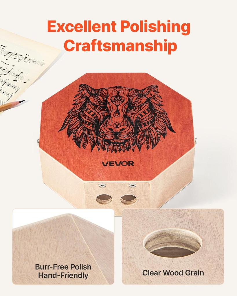 Unique Cajon Box Drum Birch Wood Percussion Instrument with Guitar Strings
