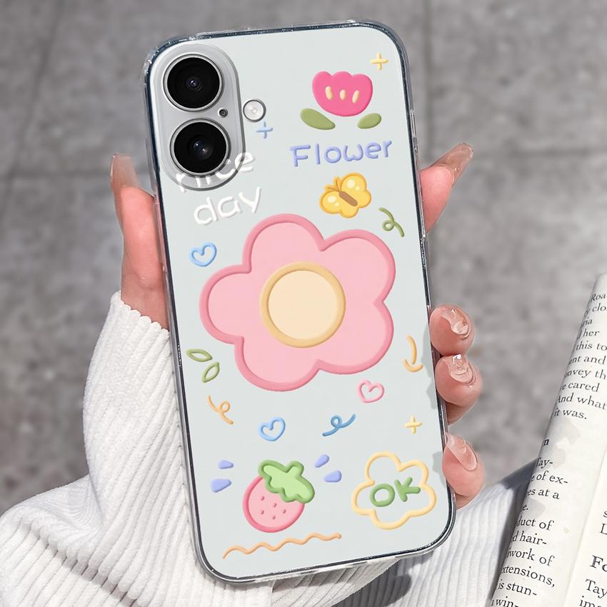 For iPhone 17 Air 16 15 14 13 Pro Max Plus 16e Luxury Clear Phone Case Cute Couple Piggy Pattern Soft Silicone Anti Slip Shell For iPhone Bumper Cover