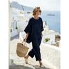 Clothing Bohemian Casual Suit 1116 Vintage Printed Wide Leg Pants Beach Vacation Ladies Two-piece Set
