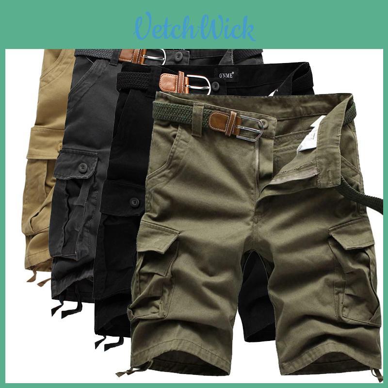 Durable Men's Combat Military Camo Cargo Shorts With Multiple Pockets For Summer