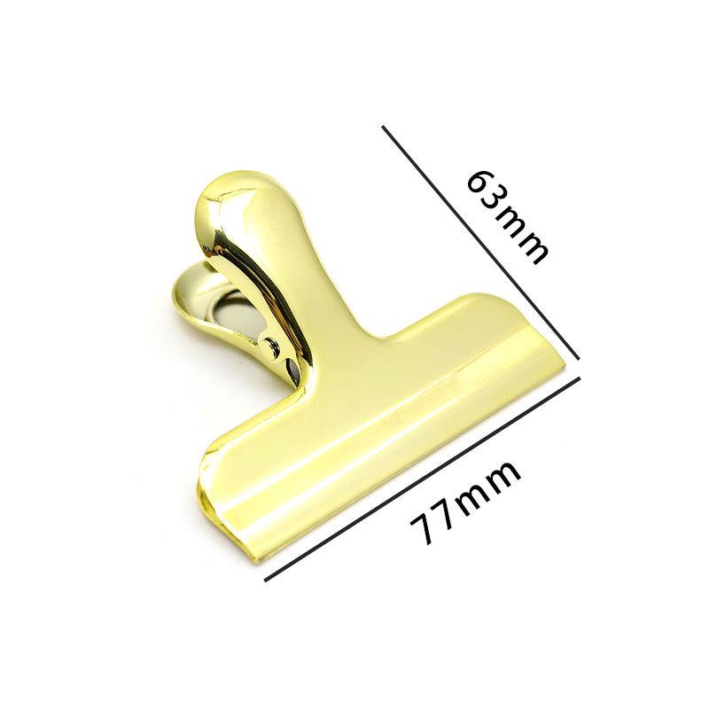 Nordic Style Electroplated Metal Clip - 77mm Glossy Color Sealing Clip
