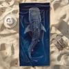 Wal-Print Mikrofaser Strandtuch, Modernes Schwarz-Weiß Linienkunst Schnelltrocknendes Sandfreies Badetuch für Pool, Camping und Reisen