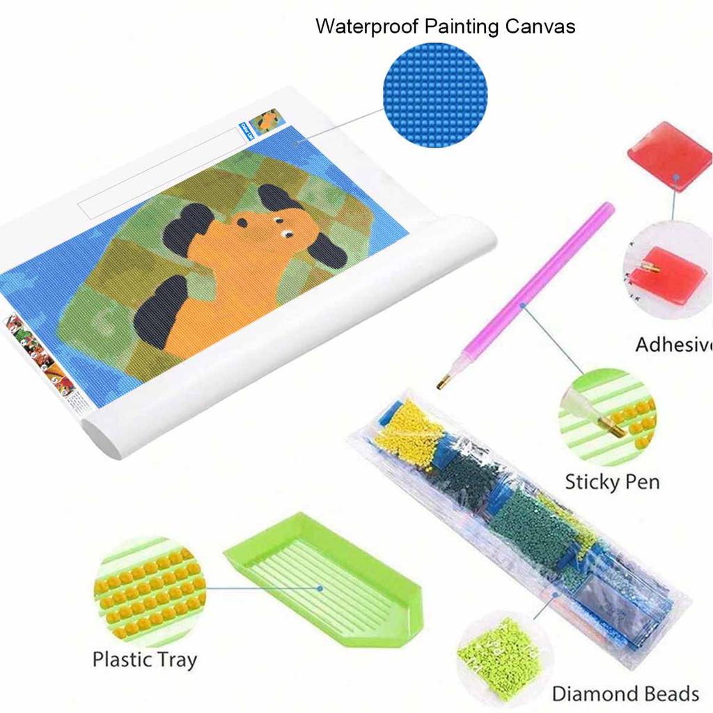 5D Diamond Painting Kits Cartoon Puppy Full Round Drill Crystal Rhinestone DIY Art Craft Home Wall Decor Decoration Gift