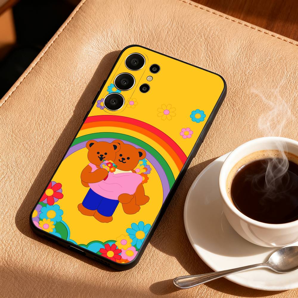 CUTE W-Wiggle C-Cookie Phone Case For Samsung S26,S25,24,23,22,30,21,10,9,Ultra,Plus,Lite,Black Soft Case