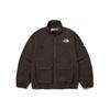 Logo Embroidered Stand Collar Zip Jacket Men Jackets Brown NJ3BP51M