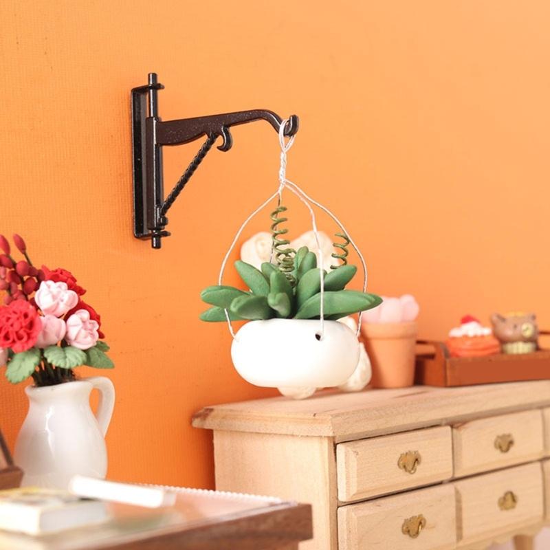 Miniature Clay Potted Plant Model for 1/12 Doll House Decoration Office Desk Scene Setting Living Room Landscape Props