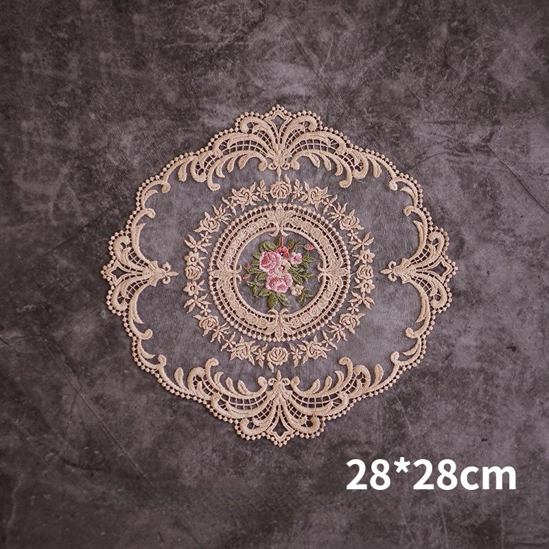 1Pcs Dining Table Embroidery Craft Placemat European Style Lace Insulation Plate Mat Anti-scald Coaster Table Pads