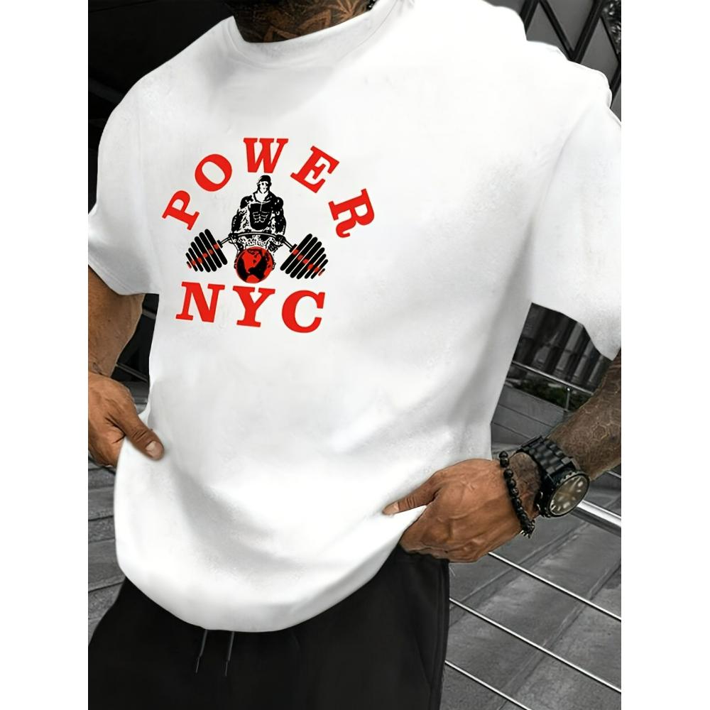 

Power NYC T-Shirt,Soft Breathable & Fade-Resistant, Classic Fit for Daily Casual Wear XXL белый