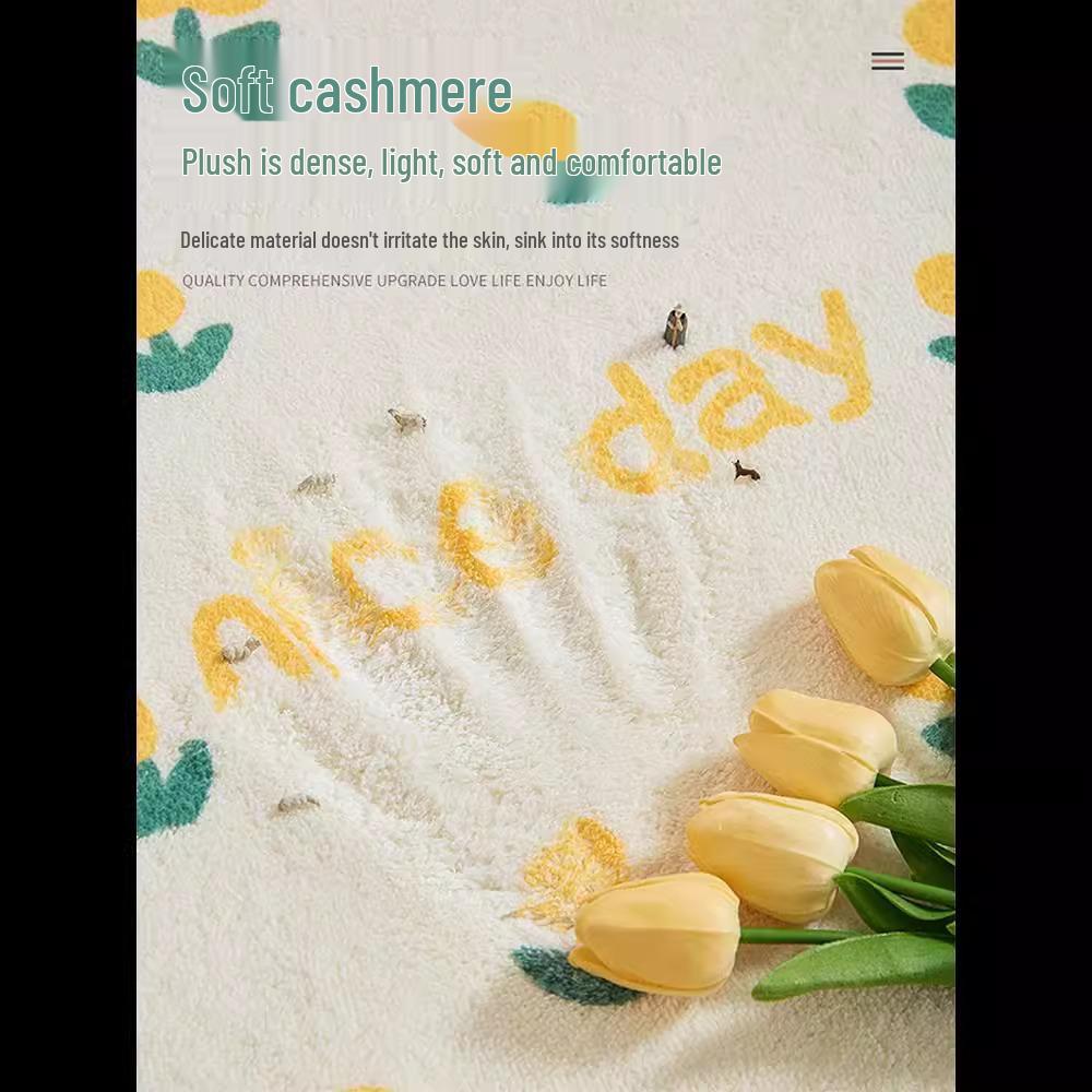 Modern Minimalist Faux Cashmere Oval Rug for Living Room and Bedroom