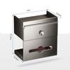 Adhesive Wall Mount Toilet Paper Storage Box with Covered Section and Upper Tray, Bathroom Tissue Case for Daily Use