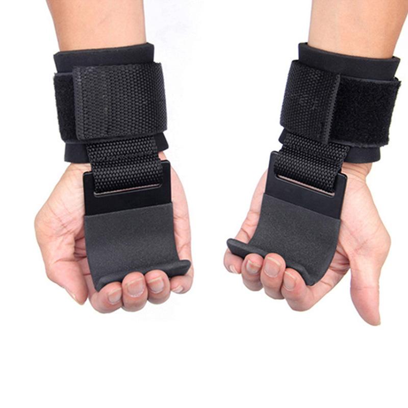 Vektløftende krokgrep med håndleddsbindinger Vektløftingshansker Håndleddstøtte Fitnesshansker Hand-Bar Håndleddsstropp Vektstropp Horisontal stanghansker