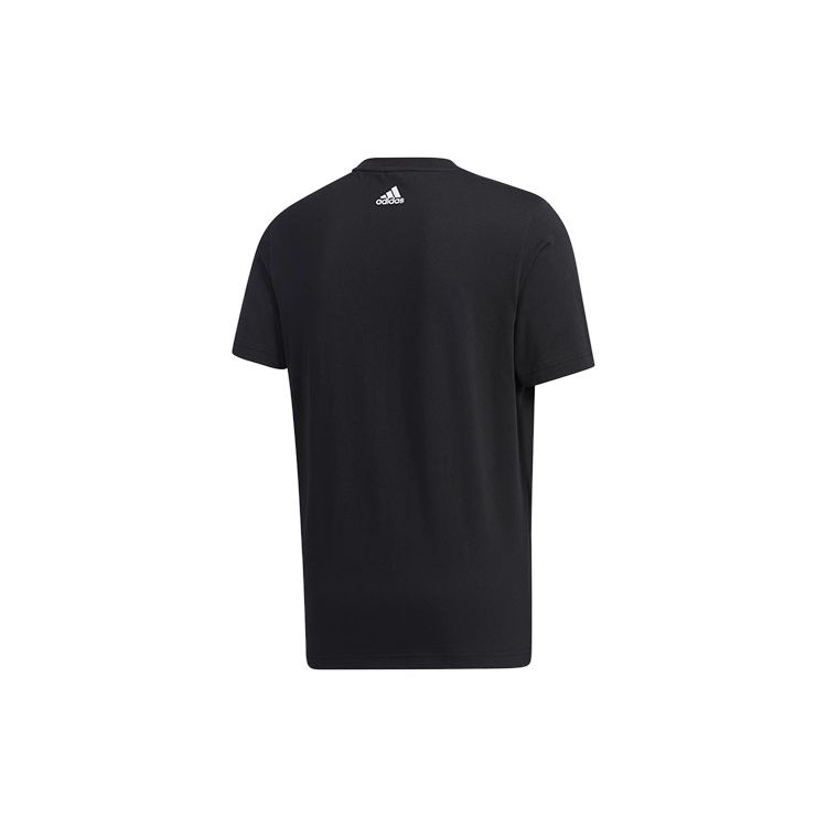 Adidas Logo Print Sports Crew Neck Short Sleeve T-Shirt Men Tops Black GP0969