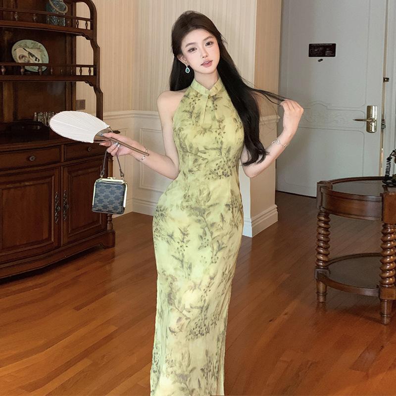 

Женское новое китайское кружевное платье с вырезом на спине, прилив L