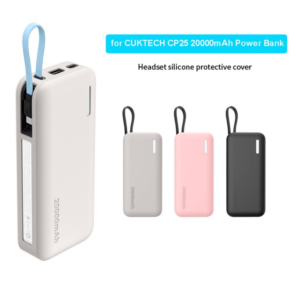Solid Color Silicone Case Shockproof Carrying Case for CUKTECH CP25 20000mAh Power Bank 55W Travel