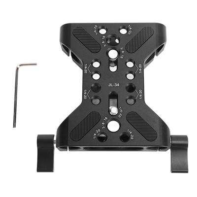 15mm Rail Camera Base Plate Professional Double Hole Pipe Quick Release Plate Camera Mounting