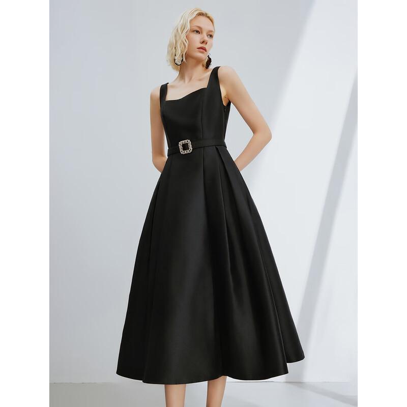 Elegant French Style Square Neck A-Line Dress