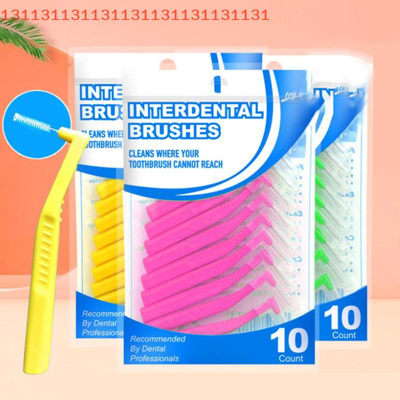 10Pcs Removes Food Whitening Cleaner Oral Hygiene Tool Interdental Brushes Orthodontic Steel Wire Toothbrush Push-Pull Brush