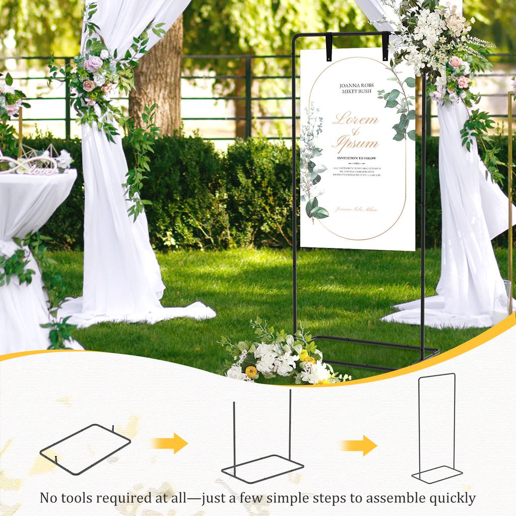 Hochzeitsbogen Willkommensschild Ständer Willkommen zu unserer Hochzeit Schildhalter Metall Bodenstehender Tafelständer, Staffelei für Posterpräsentation