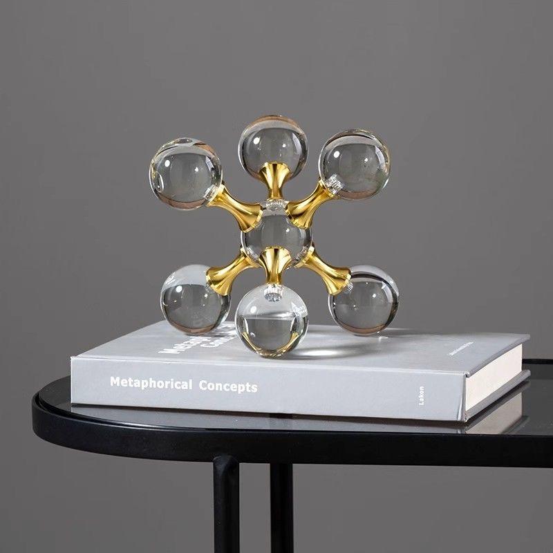 Modern Geometric High-end Minimalist Molecular Ornaments Home Decor Model Room Tea Table Wine Cabinet Desk Figurines Decoration
