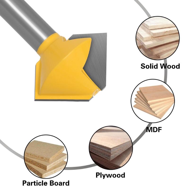 Router Bit 1/2" Shank Bird's Mouth Glue Joint Woodworking Accessories Milling Cutter 3x/set 6/ 8/12 Sided for Columns