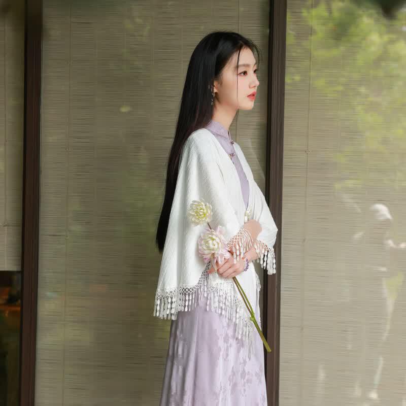 Women's Chinese Style Bowknot Tassel Summer Shawl
