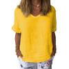 BITCED Women's Fashion Casual Solid Color Print Short Sleeve V Neck Blouses & Shirts