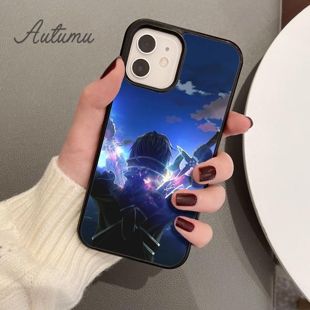Kirito Schwert Art Online Telefon Fall für iPhone 11 12 13 14 Pro Max mini X XR XS SE 2020 6S 7 8 Plus Samsung Galaxy S21 S22 Abdeckung