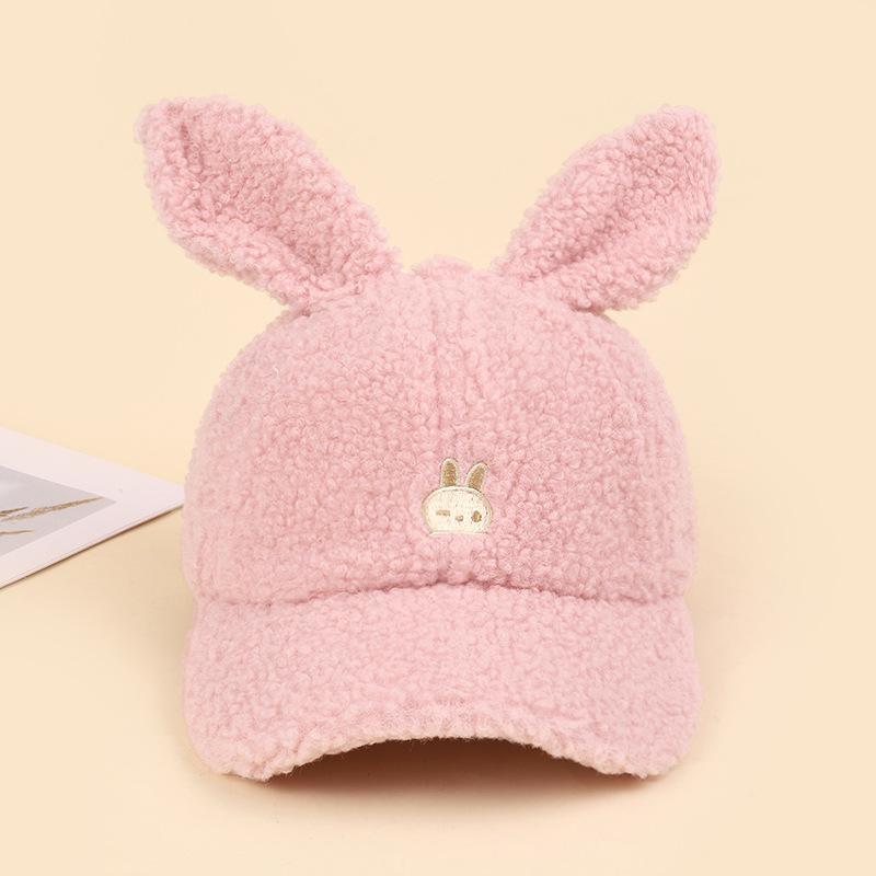 Fashion Hat Simple Ladies Cute Plush Hat Warm in Autumn and Winter New Sweet Street Cap Ear Rabbit Baseball Cap