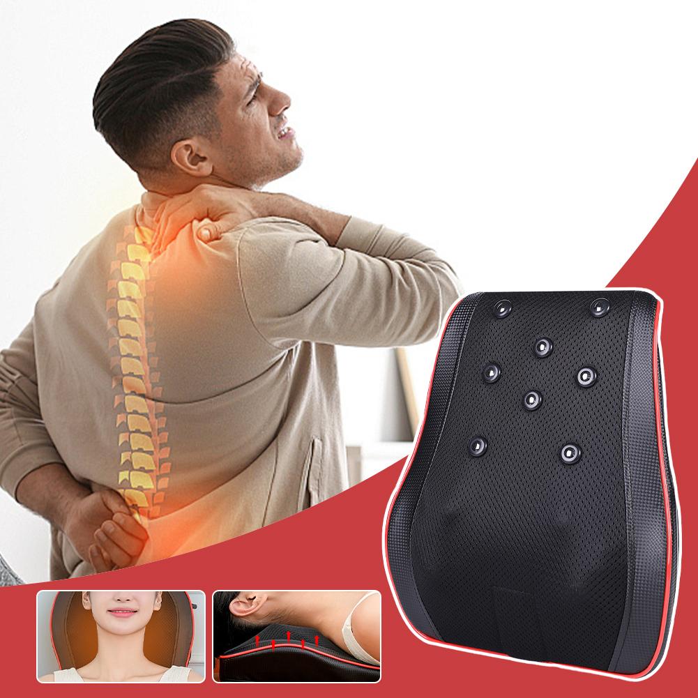 Electric Neck Massager with Heat Heated Back Massager with Remote Control 3D Deep Tissue Kneading Pillow for Neck Back Shoulder