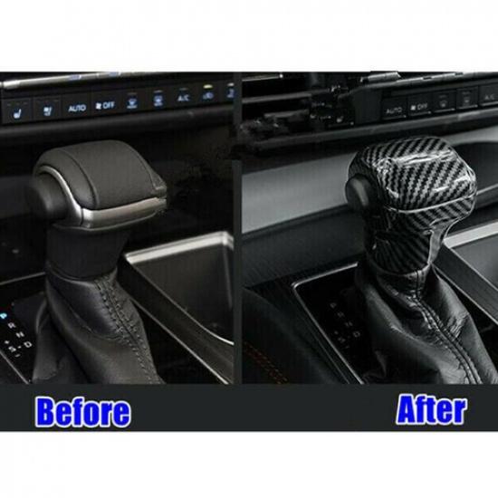 For Sienna - 2pcs Carbon Fiber Inner Gear Shift Knob Cover Trim