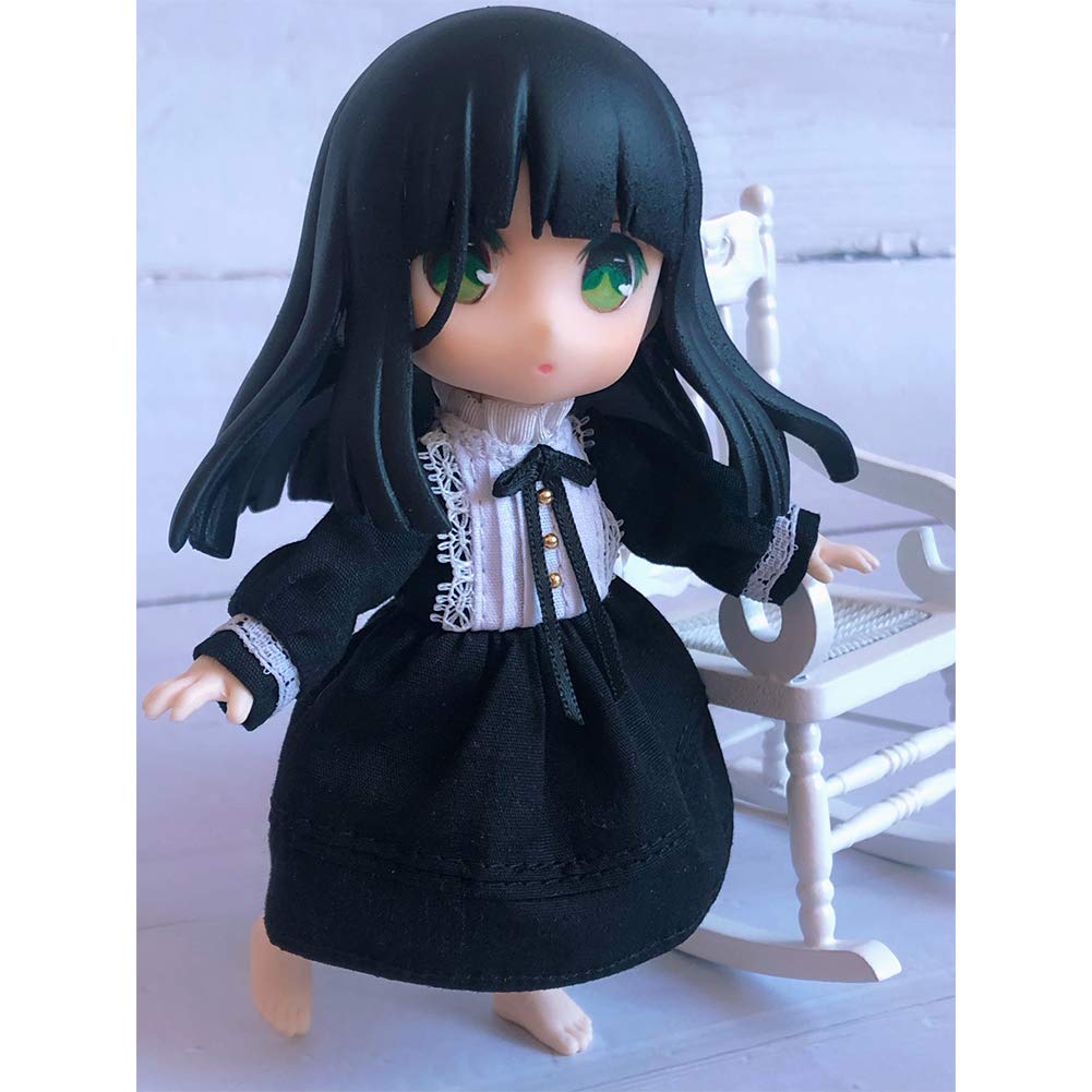 HIGHAWK OB11 Western-style Obitsu 11 Clothes ob11 BJD Dress, Bow Color, Toy Doll, 11cm, Cute Skirt, Retro Doll Outfit (Blue)