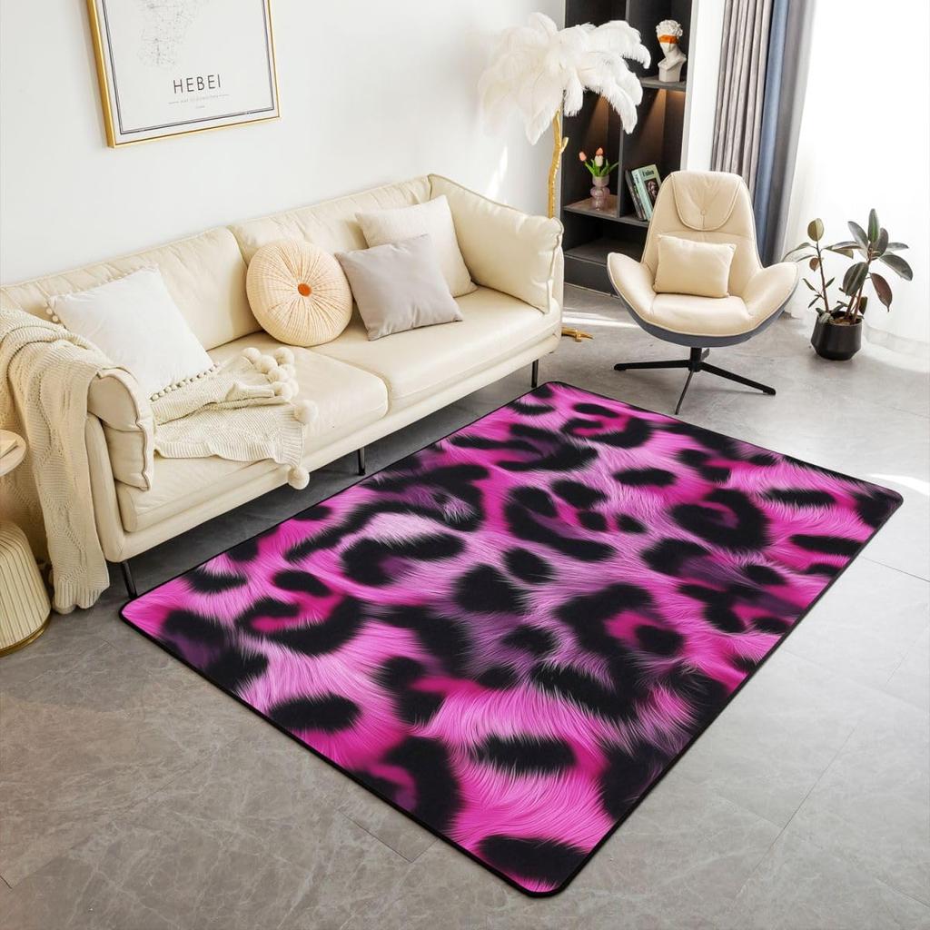 Cute Heart 3x5 Area Rug Cartoon Bow Knot Rugs for Living Room | Colorful Romantic Pink Fantasy Washable Rug,Valentine's Day Theme Love Heart