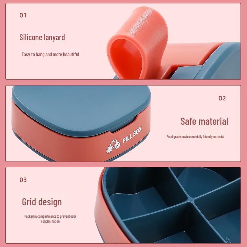 Portable Seven-Day Pill Organizer with Lid