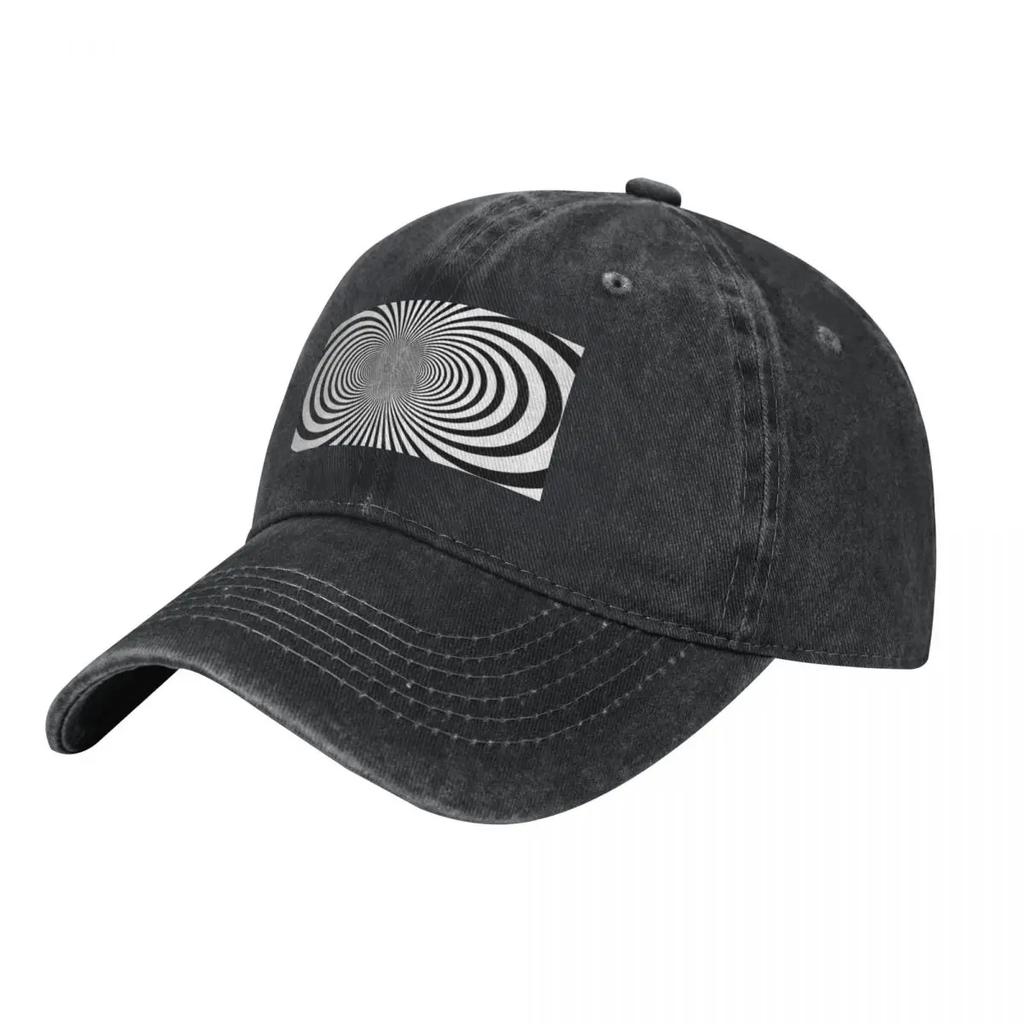 Black And White Op Art 9 Baseball Caps Vintage Denim Washed Headwear Unisex Style Outdoor Running Hats