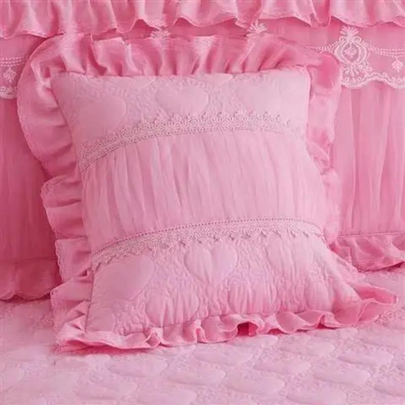 1PC Lace Bed Skirt 2PCS Pillowcases Princess Lace Bedding Set Fitted Bed Sheet for Girls King Queen Size