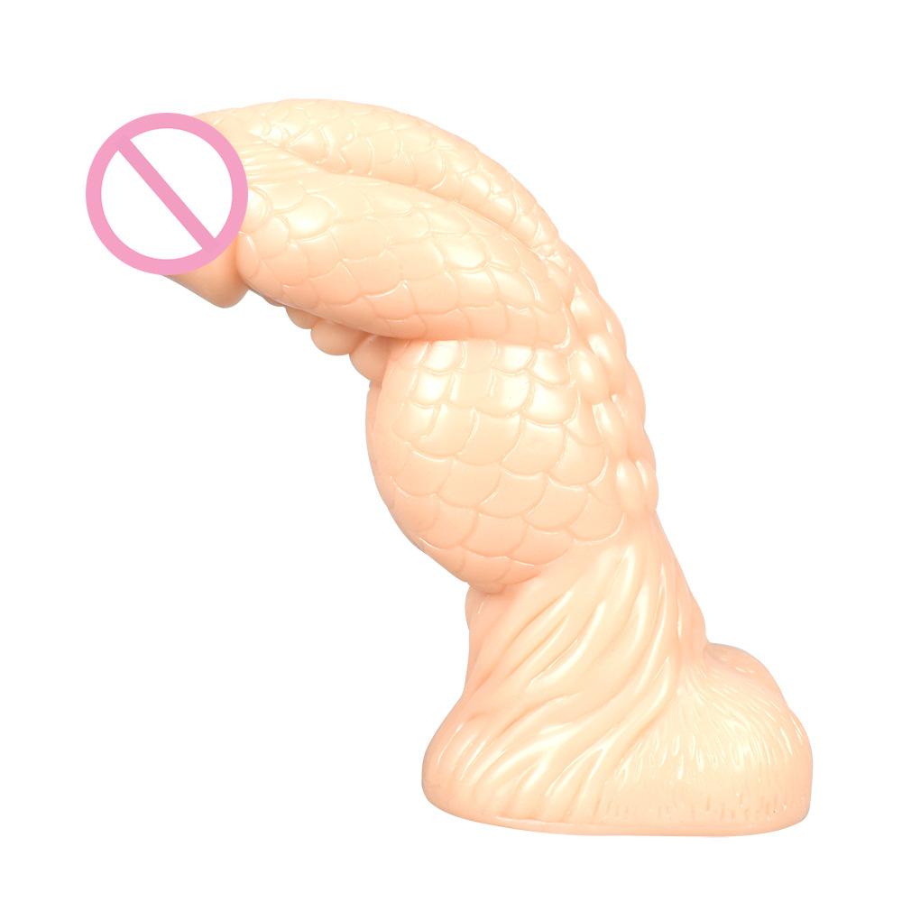Außenhandel Speziell geformte Schuppen Tiersimulation Penis Dickes weibliches Masturbationsgerät Dildos Back Court Anal Plug Sexspielzeug