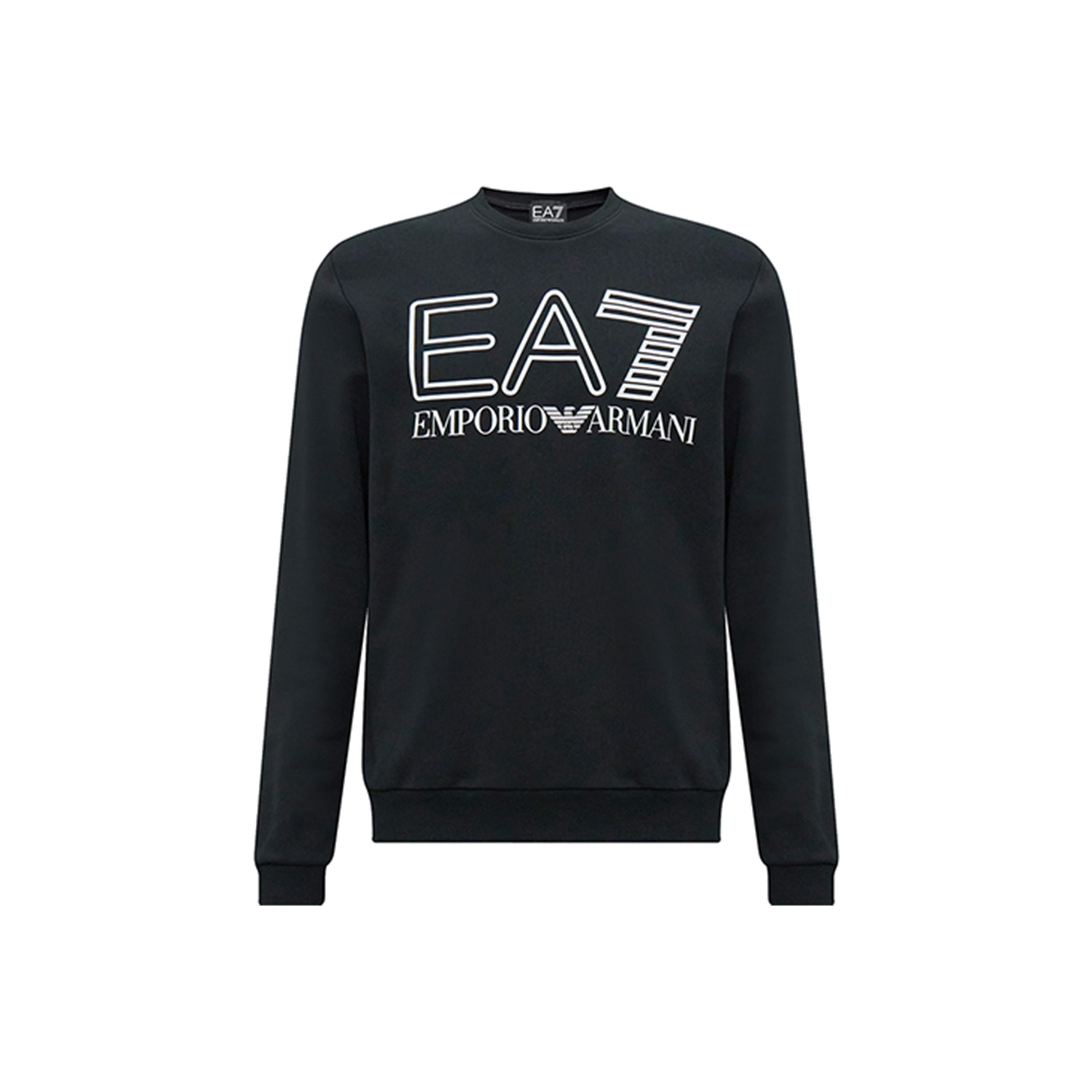 Emporio Armani FW23 EA7 Serie Letter Logo Patroon Bedrukte Sweater Heren sweater Zwart 6RPM08-PJSHZ-1200 XL