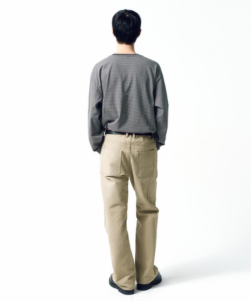 INSILENCE Border Stripe Long Sleeve Charcoal