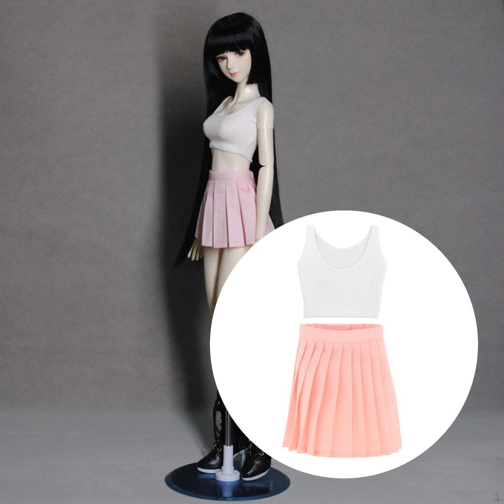 Clothes Pleated Skirt Plaid Cloth Clothing 1/3 DIY Outfits Casual Handmade Girl