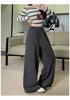 2026 Spring Plus Size Women's Wide-Leg Drawstring Pants - Casual, Elastic Waist, High-Waisted, Slimming Fit