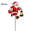 Outdoor Holiday Stake Lights 1/2Pcs Holding Lantern Santa Light, Christmas Snowman Solar Lamp with Claus Stake, Decorative Light for Garden Yard Lawn