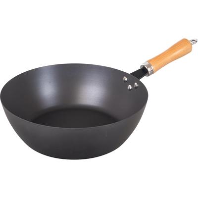 Wahei Freiz Nitrided Iron Frying Deep No Air Frying Ready To IH Gas Nagayoshi Rust-resistant, Burn-resistant, Pan, Stir-Fry Pot, 28cm, Required, Use,