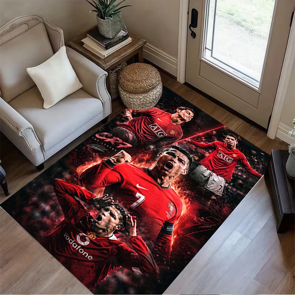 Ronaldo's Skillful Kick Area Rug Suitable for Living Rooms Decorate Room Bedrooms Study Room Antislip Carpet Decorate Offices Birthday/Christmas Gift