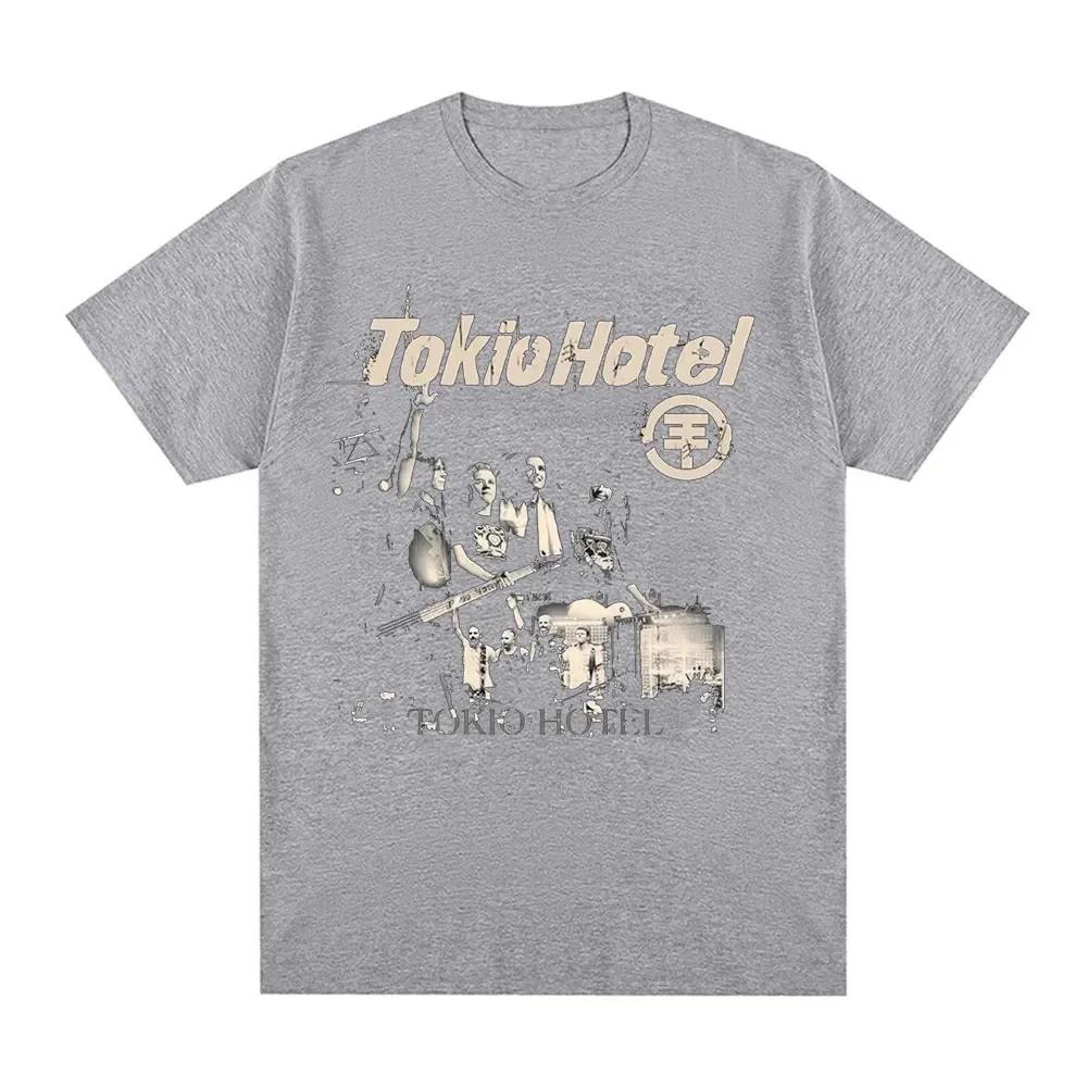 Rock Band Tokyo Hotel Beyond The World 2023 Tour Tshirt Unisexs Fashion Trend Summer Print 100 Pure Casual Shortsleeved Black