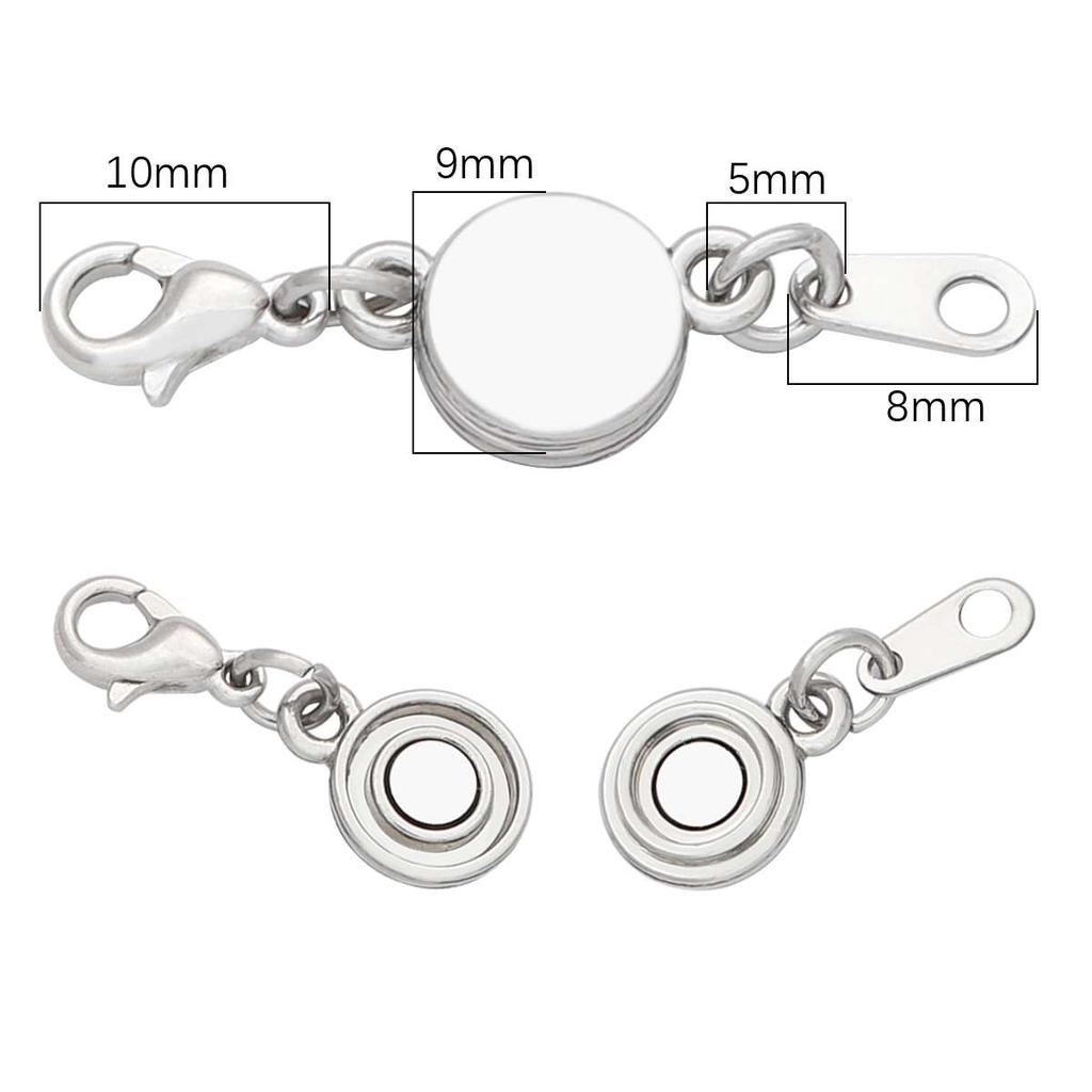 2 Set Chiusure Magnetiche a Blocco Terminali a Moschettone Estensori a Catena Convertitori per Connettori di Collane Braccialetti