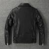 Motorcycle Style Jackets Natural Tanned Sheepskin Soft Genuine Leather Jacket Men Black Moto Biker Skin Coat Spring Autumn