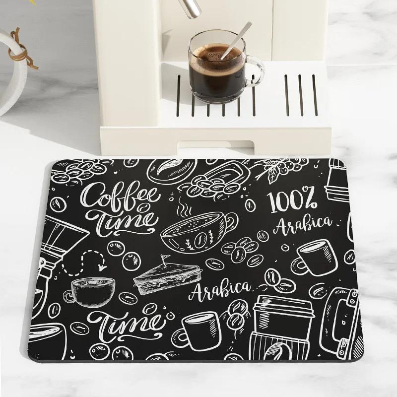 

Countertop Dish Drying Mat Absorbent Drain Mat Non Slip Rubber Backing Countertop Stain-blocking Mat Kitchen Bar Supplies 30X40CM