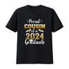 Proud cousin of a class 2024 graduate senior graduation T Shirt vintage Washed Top For Everyday Wear Breathable