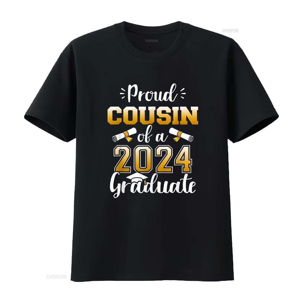 Proud cousin of a class 2024 graduate senior graduation T Shirt vintage Washed Top For Everyday Wear Breathable